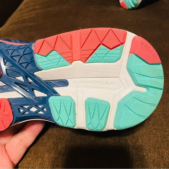 Asics GEL Kayano 23 Dark Navy Orange Turquoise running shoes 7.5 US 39 EUR - Picture 8 of 8